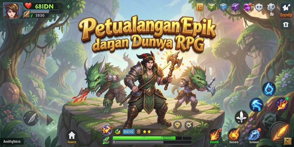 Tampilan gameplay RPG yang mengasyikkan di 68IDN.
