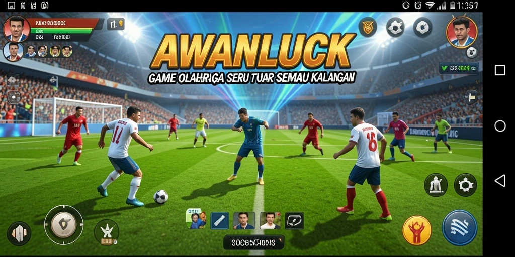 Tampilan gameplay AWANLUCK yang memukau dalam pertandingan olahraga.