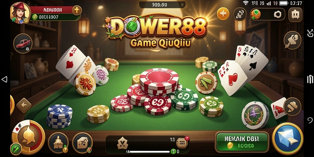 Tampilan screenshot DOWER88 yang menunjukkan gameplay QiuQiu yang mendebarkan.