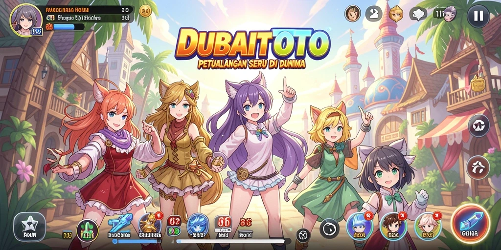 Tampilan penuh warna dan karakter menarik dalam gameplay DUBAITOTO.