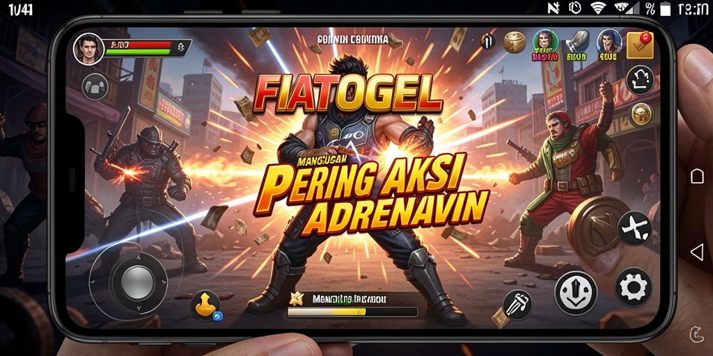 Tampilan aksi intens dari gameplay FIATOGEL yang mendebarkan.