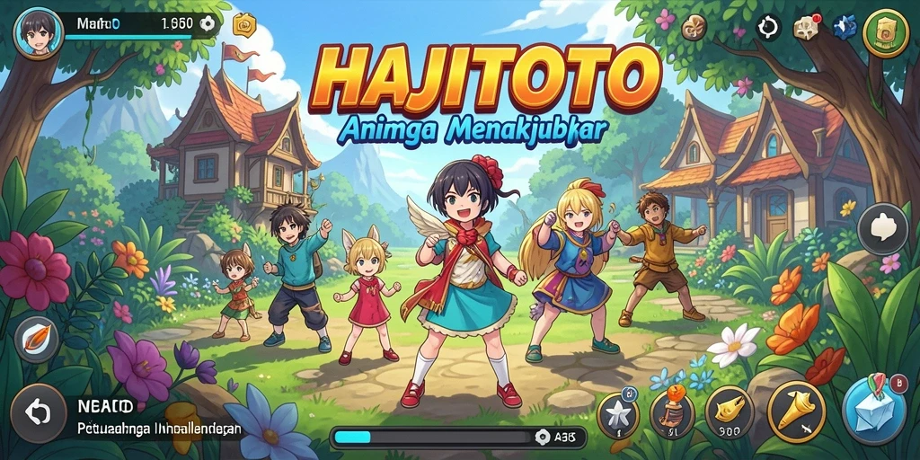 Screenshot gameplay HAJITOTO menampilkan aksi karakter Anime.