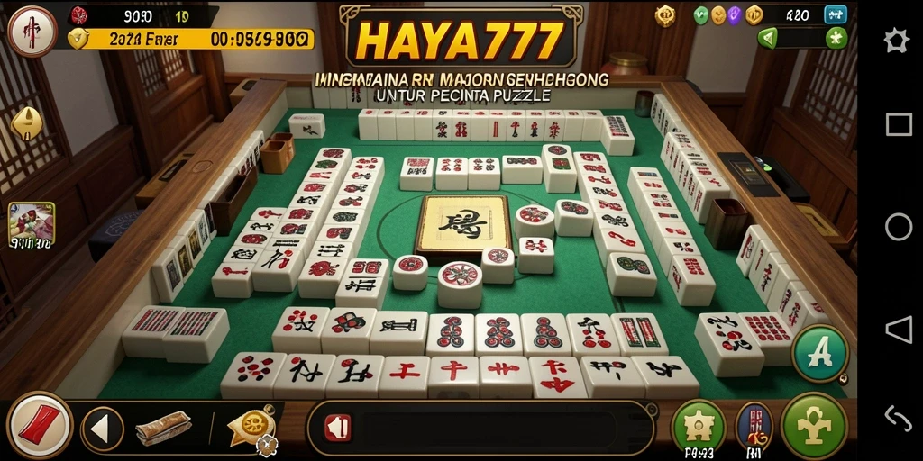 Gameplay menarik HAYA777 dengan tampilan ubin Mahjong yang berwarna-warni.