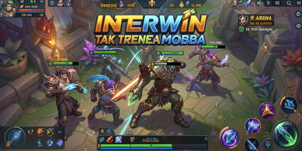 Screenshot INTERWIN menampilkan aksi seru dalam pertarungan MOBA.
