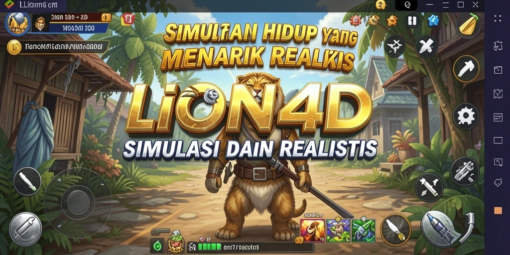 Tampilan gameplay LION4D menampilkan simulasi kehidupan yang mendalam.