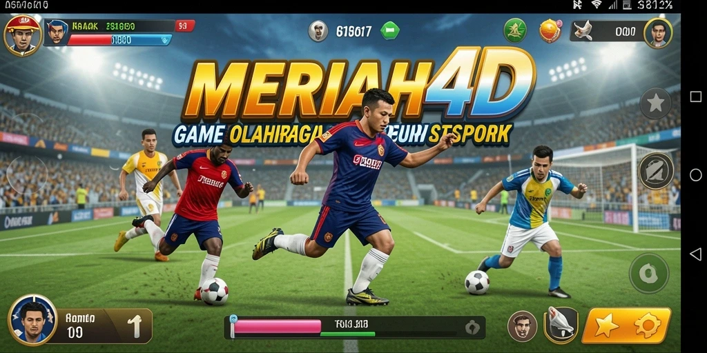 Screenshot gameplay menunjukkan pertandingan olahraga seru di MERIAH4D.