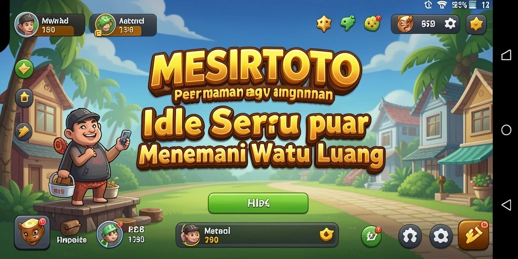 Tampilan gameplay MESIRTOTO menampilkan karakter yang berkembang secara otomatis.