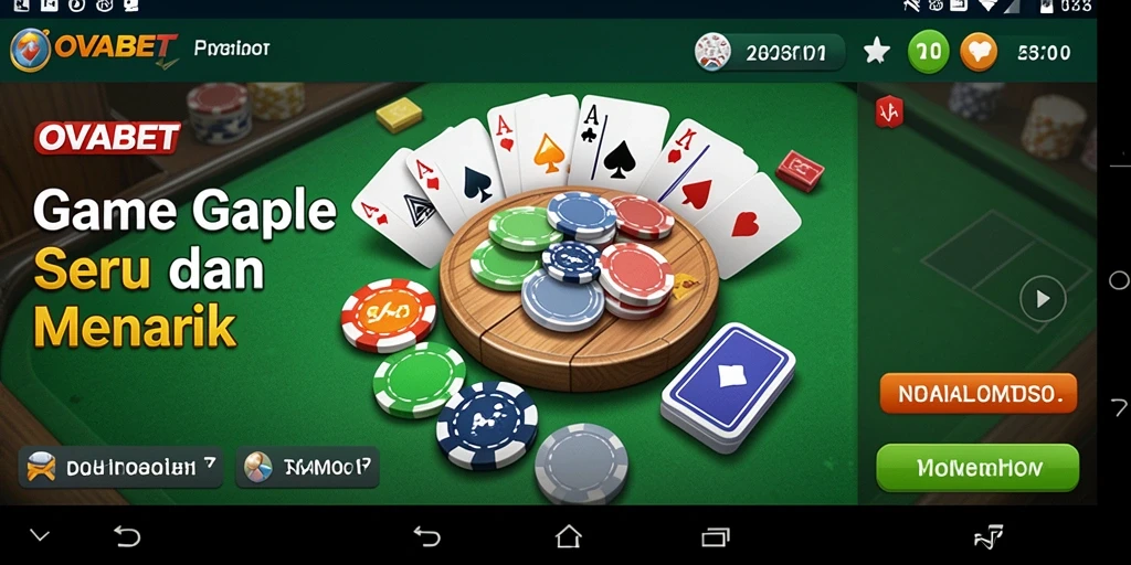 Screenshot gameplay OVABET menampilkan suasana seru permainan Gaple.
