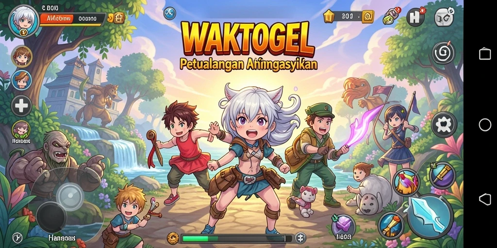 Tampilan gameplay menarik dari WAKTOGEL dengan karakter anime.